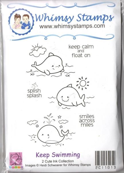 Whimsy Rubber Stamps Keep Swimming
