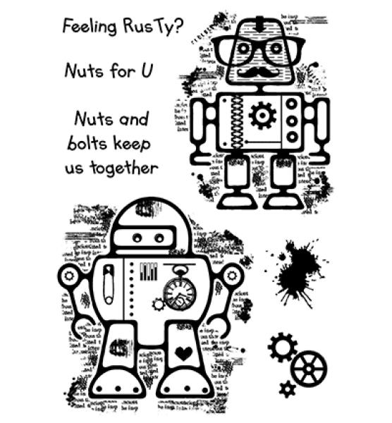 Woodware Clear Magic Stamp Rusty Robots FRS686