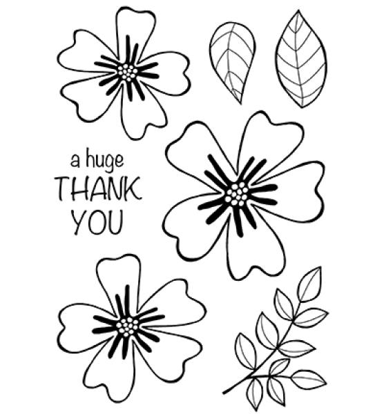 Woodware Clear Stamp Bold Blooms Amanda JGS591