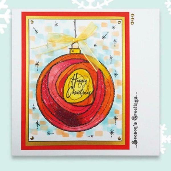 Woodware Clear Stamp Swirly Bauble FRS066