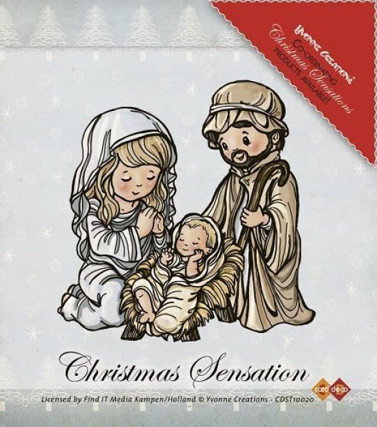 SALE Yvonne Creations Clear Stamp Christmas Sensation Jesus Maria and Josef
