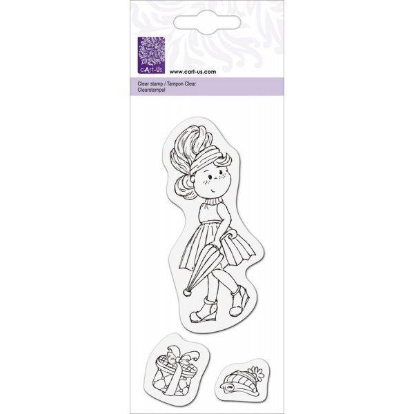 SALE cArt-Us Clear Stamps Ollyfant Mädchen mit Schirm