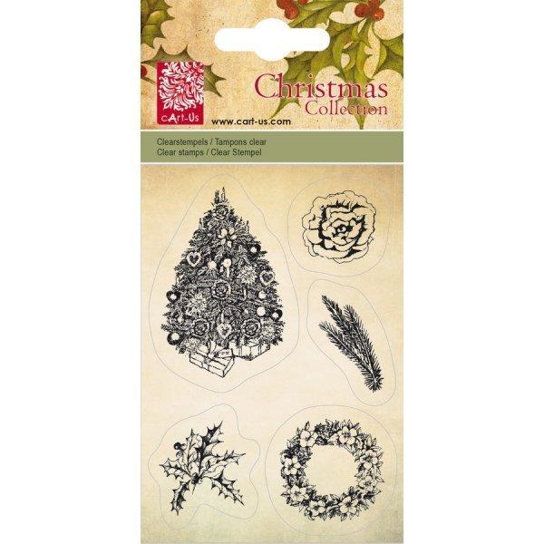 SALE cArt-Us Xmas Clear Stamps Weihnachtsbaum-Kranz