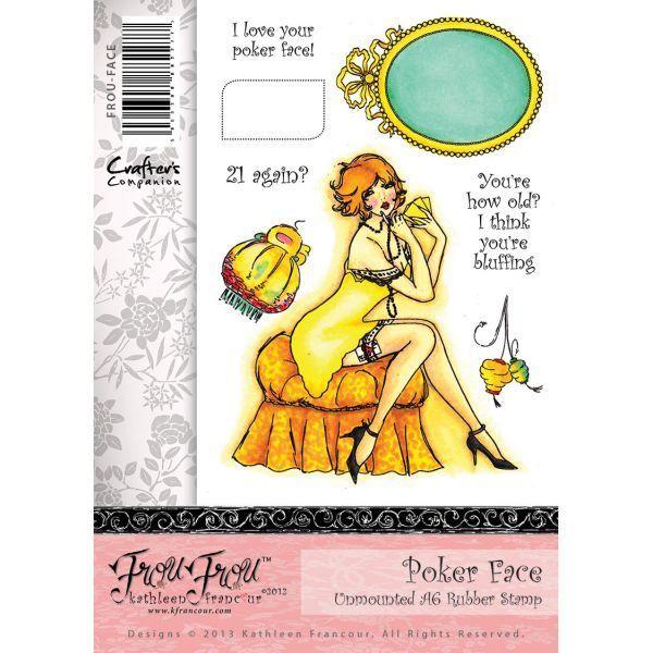SALE Frou Frou Unmounted Rubber Stamp Set - Poker Face by Crafter's Companion