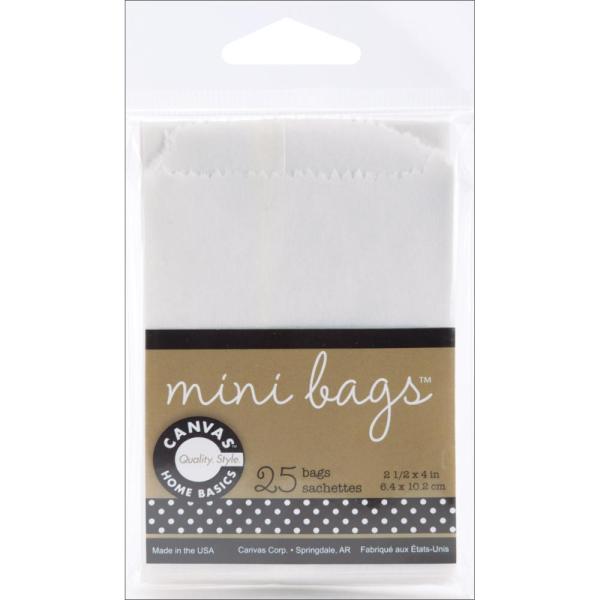 Mini Gift Bags 2.5"X4" 25/Pkg Weiss