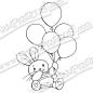 Preview: Stampendous Fran's Cling Stamp Balloon Bunny