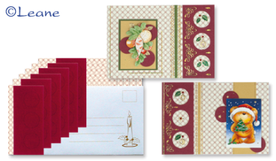Leane Creatief - Tri-O Cards Set Christmas Red