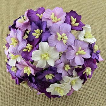 50 Mixed Purple Mulberry Paper Apple Blossom #418