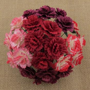 50 Mixed Red Mulberry Paper Carnation Flowers  SAA118