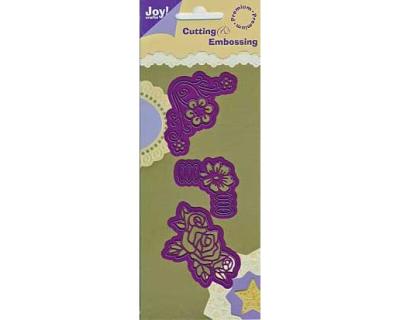 Joy Crafts Cutting and Embossing Stencil - Corners & Flowers