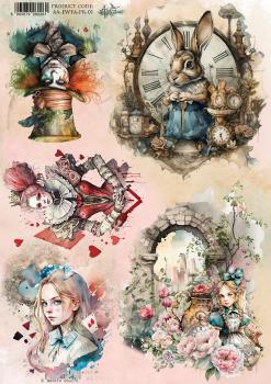 Alchemy of Art A4 Reispapier Enchanted World Following Alice #01