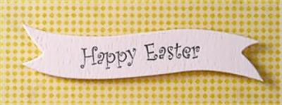 Banner White "Happy Easter" Silver
