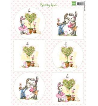Marianne Design A4 Bogen Bunny Love #VK9552