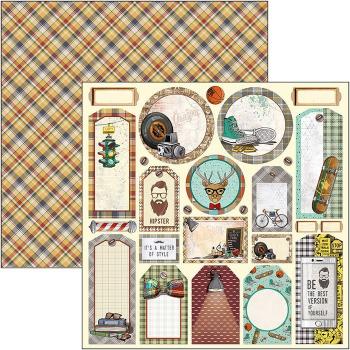 Ciao Bella 12x12 Paper Sheet Hipster Tags #CBSS114