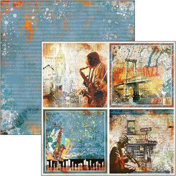 Ciao Bella 12x12 Patterns Pad Blue Note #CBT043
