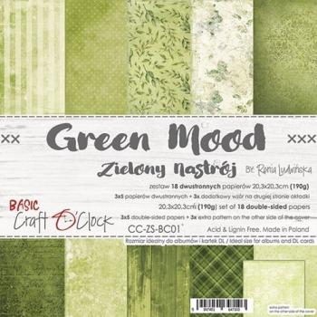 Craft O Clock 8x8 Paper Pad Basic 01 Green Mood