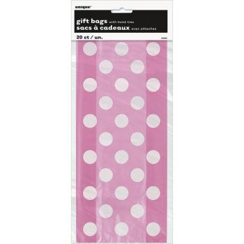 SALE Cello Gift Bags Hot Pink Decorative Dots