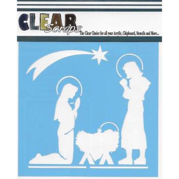 Clear Scraps Stencils Nativity