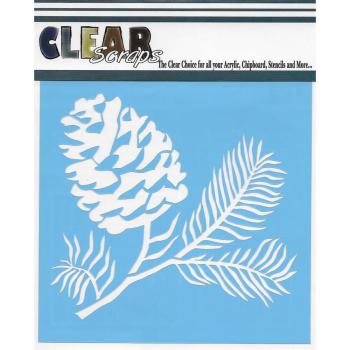 Clear Scraps Stencils Pine Cone