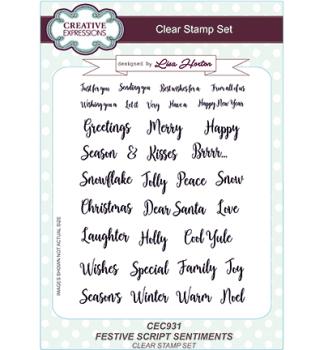 Clear Stamps Set Festive Script Sentiments #CEC931