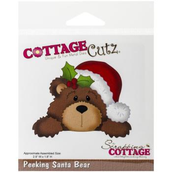 CottageCutz Die Peeking Santa Bear #593