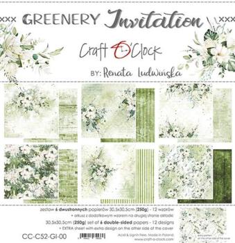 Craft O Clock 12x12 Paper Pad Greenery Invitation