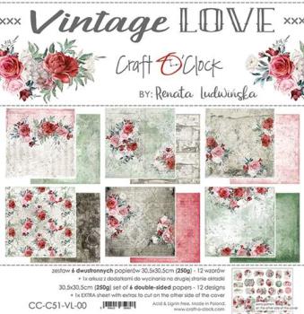 Craft O Clock 12x12 Paper Pad Vintage Love