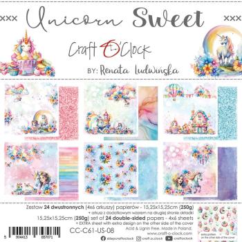 Craft O Clock 6x6 Paper Pad Unicorn Sweet