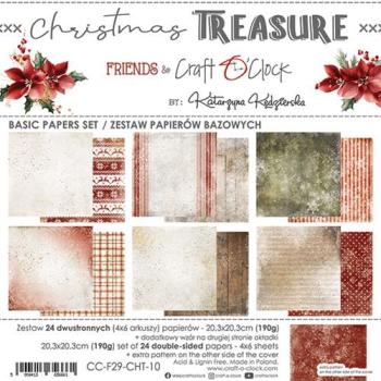 Craft O Clock 8x8 BASIC Paper Pad Christmas Treasure