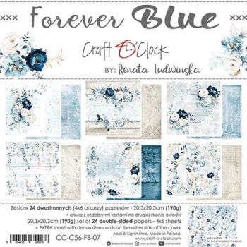 Craft O Clock 8x8 Paper Pad Forever Blue