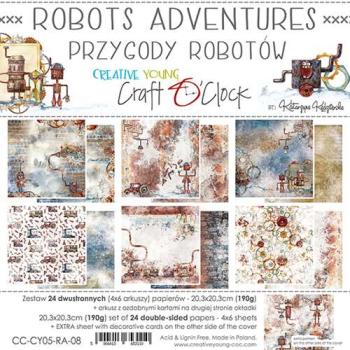 Craft O Clock 8x8 Paper Pad Robots Adventures