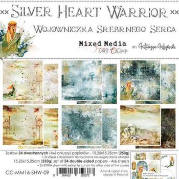 Craft O Clock 6x6 Paper Pad Silver Heart Warrior