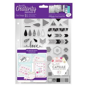 Creativity Essentials A5 Clear Stamp Set Capsule Geometric Neon