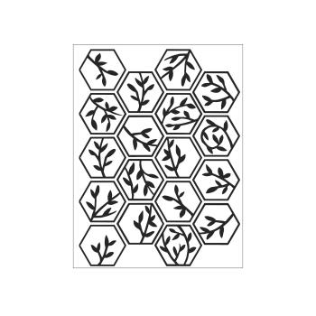 Darice Embossing Folder Hexagon Leaves ##277