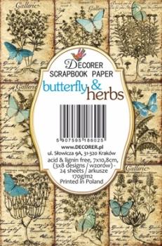 #107 Decorer Mini Scrapbook Paper Set Butterfly & Herbs
