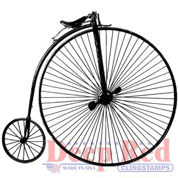 Deep Red Cling Stamp Penny Farthing