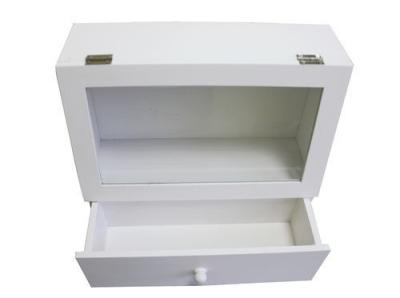 Display Case With Storage Drawer White