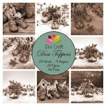 Dixi Craft Toppers Christmas Shoes Sepia #ET0252