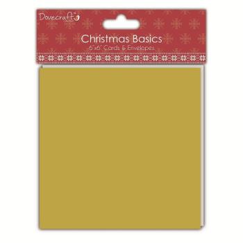Dovecraft Christmas Basics 6x6 Cards and Envelopes Gold and Silver