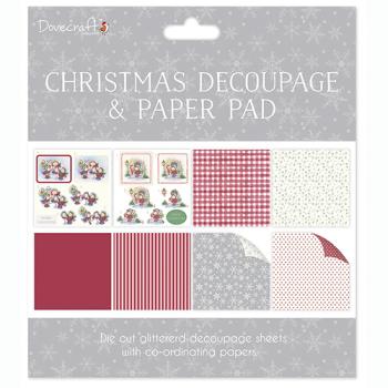 Dovecraft Christmas FSC Decoupage Paper Pad Hedgehogs