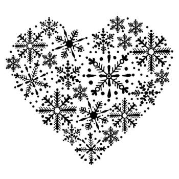 Gourmet Cling Stamp Snowflake Heart