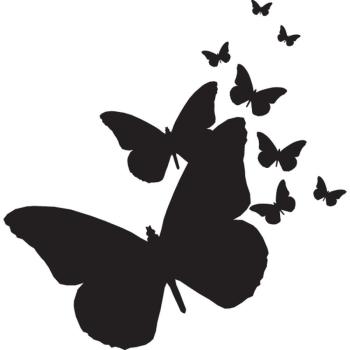 Hampton Art Mounted Rubber Stamp Butterfly Silhouettes PS0056