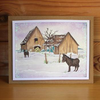 Hobby Art Clear Stamps Donkey Scene-It