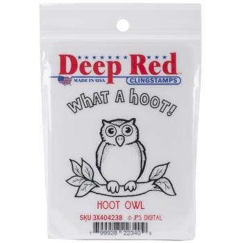 Deep Red Cling Stamp Hoot Owl