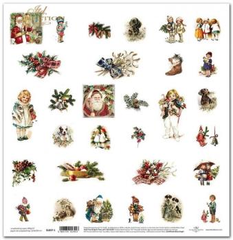 ITD Collection 12x12 Paper Sheet Christmas Retro SL837