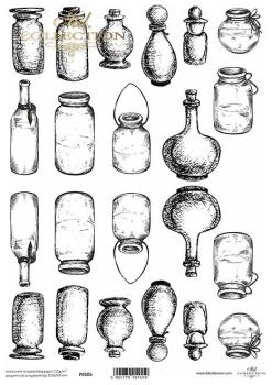 ITD Collection A4 Pergament Paper Bottles and Glasses #105