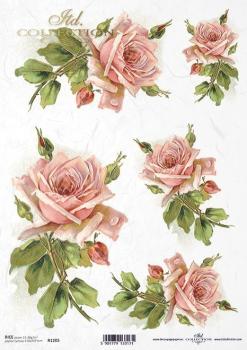 ITD Collection A4 Rice Paper Roses R1205