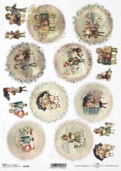 ITD Collection A4 Rice Paper Vintage Christmas R1490
