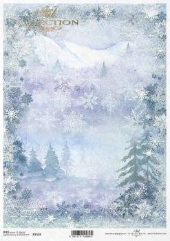 ITD A4 Rice Paper Snowy Mountain Views R1518