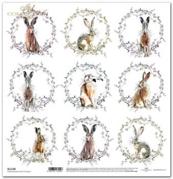 ITD Collection 12x12 Sheet Hares with Wreaths #1126